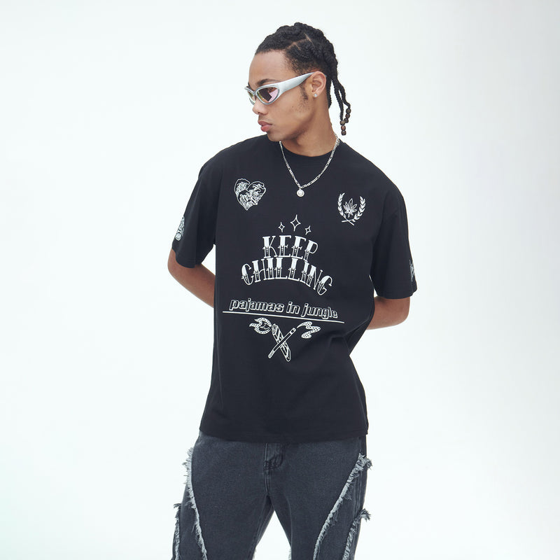 SSERPE KEEP CHILLING HALF SLEEVE TEE BLACK
