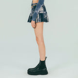 FAN YOUNG SWEAT PLEATS SKIRT MULTI