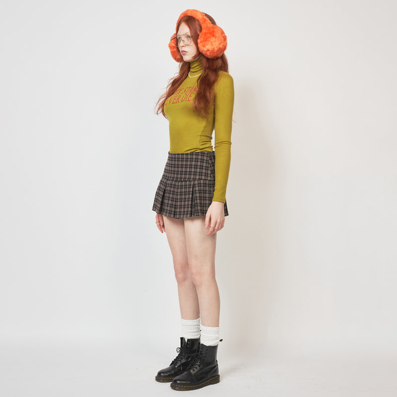 CRANK WOOL SPAN LETTERING TURTLENECK OLIVE