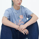 SSERPE WILDFLOWER PIGMENT HALF SLEEVE TEE SKY BLUE