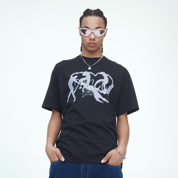 SSERPE DANCE OUR LOVE HALF SLEEVE TEE BLACK