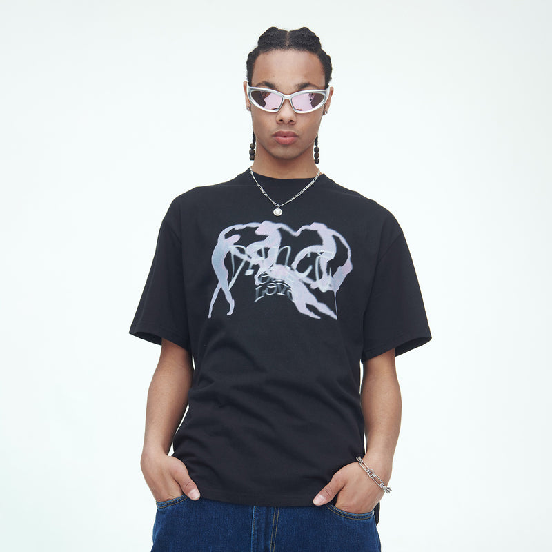 SSERPE DANCE OUR LOVE HALF SLEEVE TEE BLACK