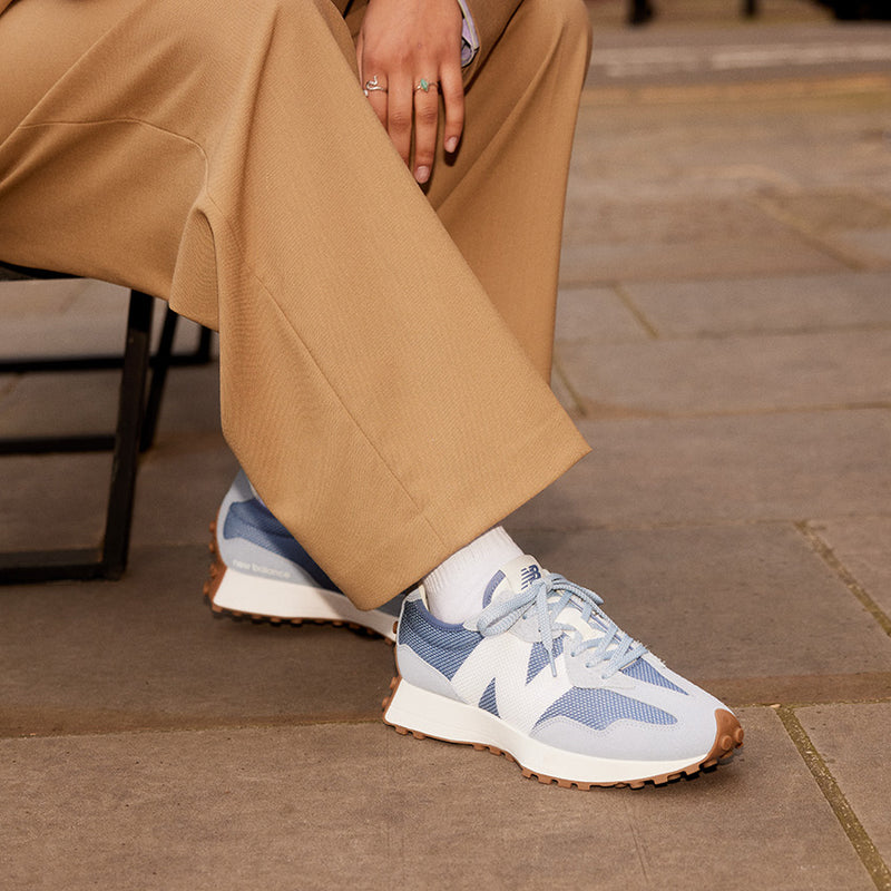 NEW BALANCE 327 LIGHT ARCTIC GREY WITH MERCURY BLUE MS327MQ