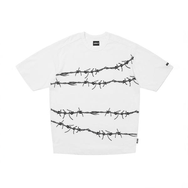 AJOBYAJO BARBED WIRE T-SHIRT WHITE