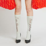 CRANK LETTERING KNEE SOCKS MINT