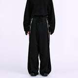 AJOBYAJO ONE TUCK TRACK PANTS BLACK
