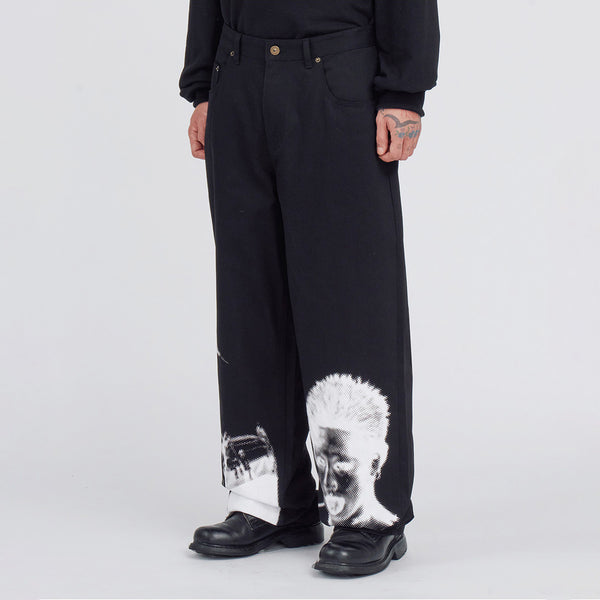 AJOBYAJO TRAIGAN PANTS BLACK