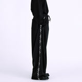 AJOBYAJO ONE TUCK TRACK PANTS BLACK