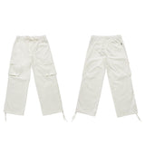 CRANK COTTON WAX CARGO SIDE PANTS WHITE
