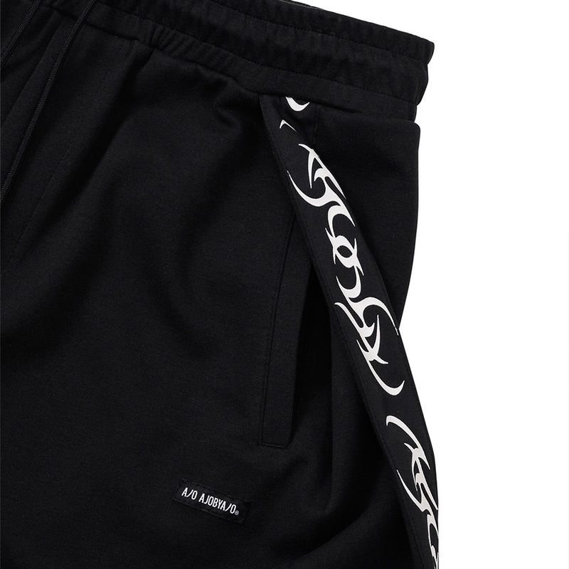 AJOBYAJO ONE TUCK TRACK PANTS BLACK