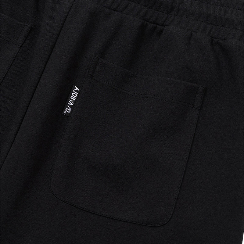 AJOBYAJO ONE TUCK TRACK PANTS BLACK
