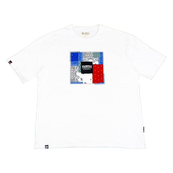 FAIRFAX PATCHWORK BANDANA BOX TEE WHITE