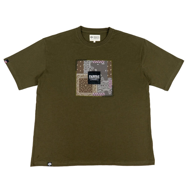 FAIRFAX PATCHWORK BANDANA BOX TEE OLIVE