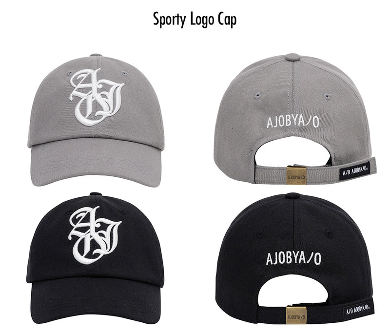 AJOBYAJO SPORTY LOGO CAP BLACK