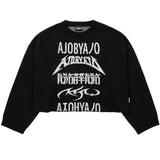 AJOBYAJO TOTAL LOGO CROPPED SWEATER BLACK