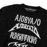 AJOBYAJO TOTAL LOGO CROPPED SWEATER BLACK