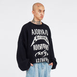 AJOBYAJO TOTAL LOGO CROPPED SWEATER BLACK