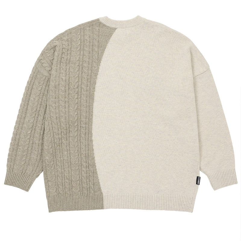 AJOBYAJO TWOFOLD LOGO SWEATER MELANGE BEIGE