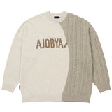 AJOBYAJO TWOFOLD LOGO SWEATER MELANGE BEIGE