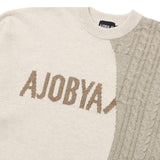 AJOBYAJO TWOFOLD LOGO SWEATER MELANGE BEIGE