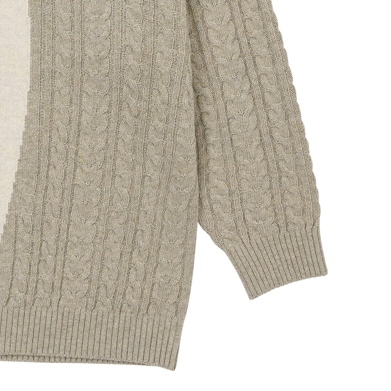 AJOBYAJO TWOFOLD LOGO SWEATER MELANGE BEIGE