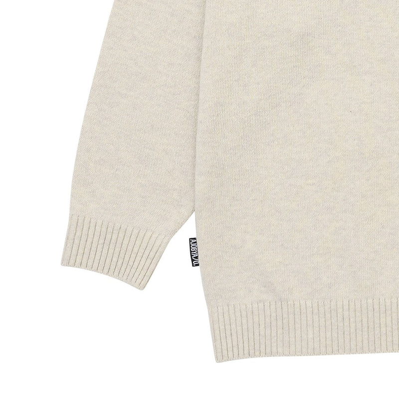 AJOBYAJO TWOFOLD LOGO SWEATER MELANGE BEIGE