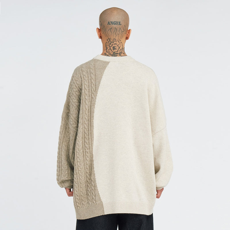 AJOBYAJO TWOFOLD LOGO SWEATER MELANGE BEIGE