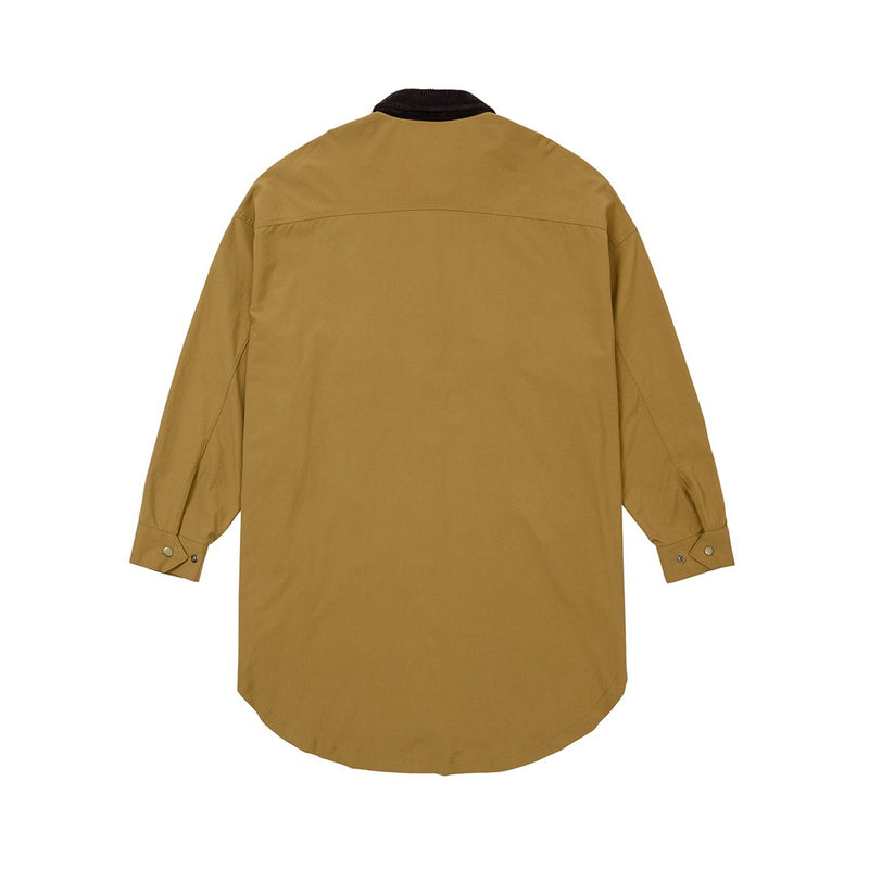 AJOBYAJO OVERSIZED WAX SHIRT JACKET CAMEL