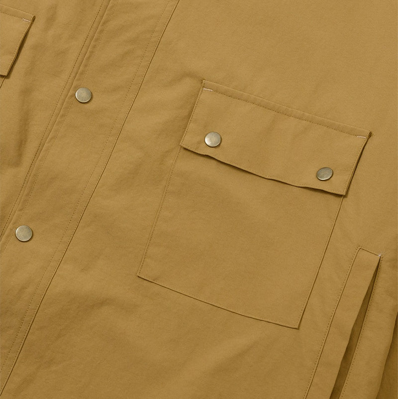 AJOBYAJO OVERSIZED WAX SHIRT JACKET CAMEL