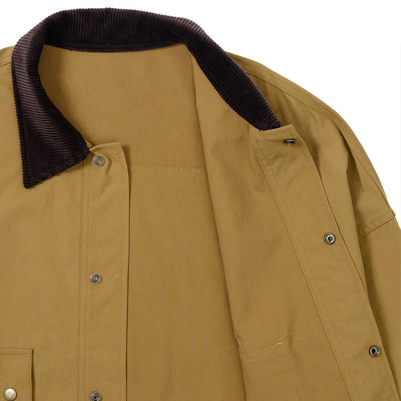 AJOBYAJO OVERSIZED WAX SHIRT JACKET CAMEL