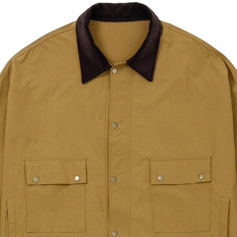 AJOBYAJO OVERSIZED WAX SHIRT JACKET CAMEL