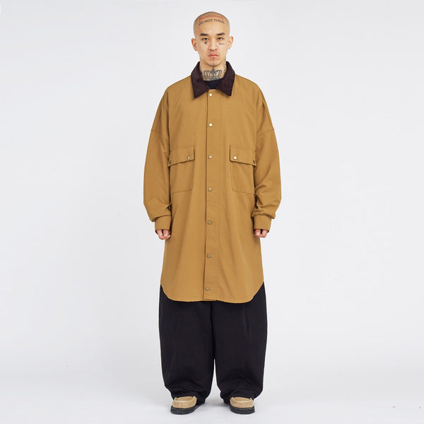 AJOBYAJO OVERSIZED WAX SHIRT JACKET CAMEL
