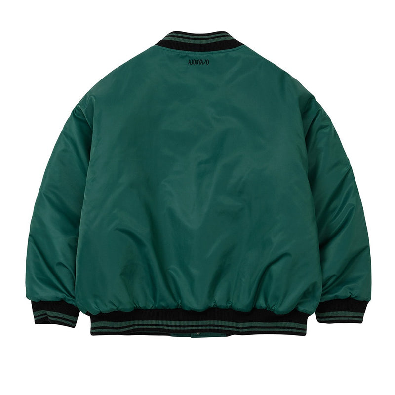 AJOBYAJO NYLON BASEBALL JACKET GREEN
