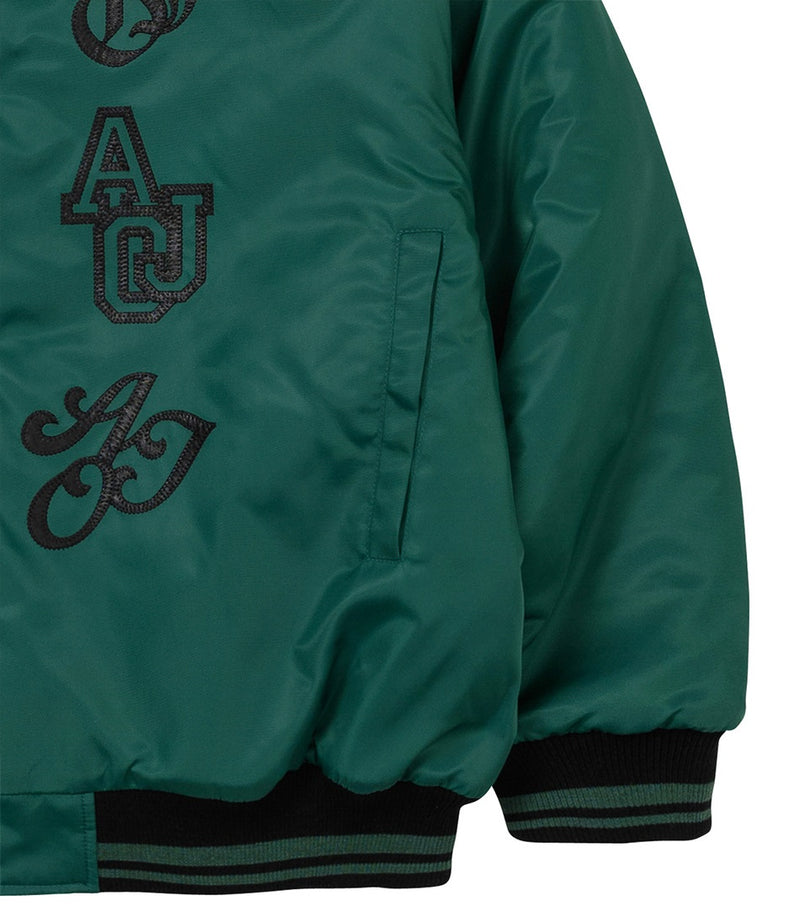 AJOBYAJO NYLON BASEBALL JACKET GREEN