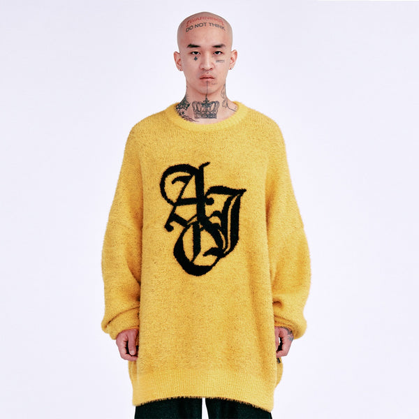 AJOBYAJO SPORTY LOGO SWEATER YELLOW