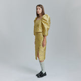 AVAVAV JACQUARD PENCIL SKIRT YELLOW
