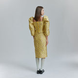 AVAVAV JACQUARD PENCIL SKIRT YELLOW