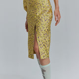 AVAVAV JACQUARD PENCIL SKIRT YELLOW