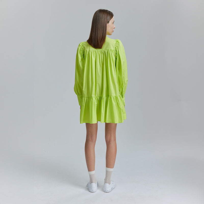 AVAVAV PUFF SHIRT DRESS NEON GREEN