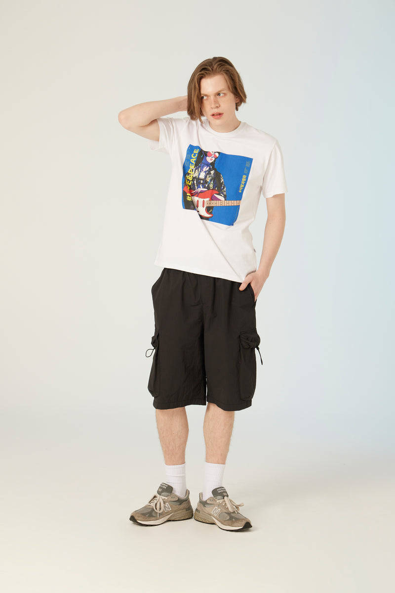 UL:KIN X TREE 13 ARTIST T-SHIRT LOVE AND PEACE WHITE