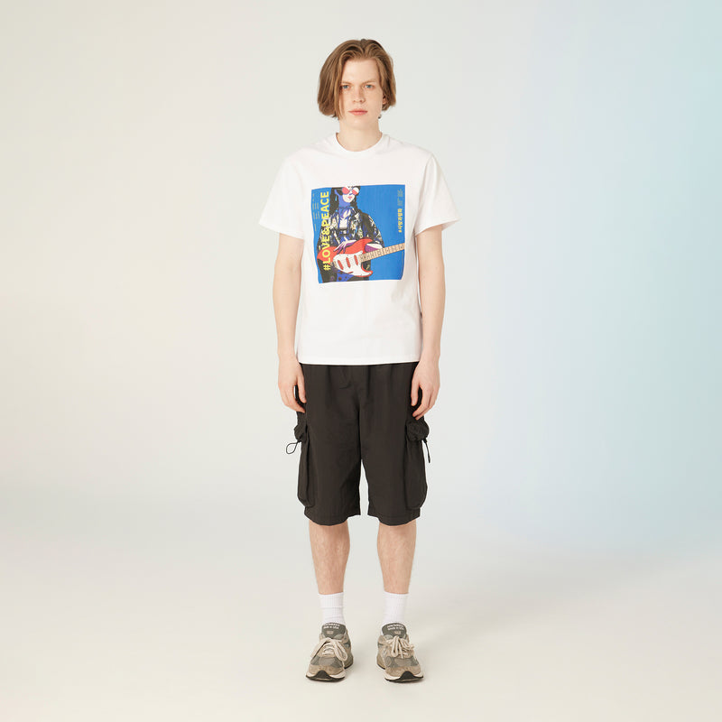 UL:KIN X TREE 13 ARTIST T-SHIRT LOVE AND PEACE WHITE