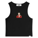 UL:KIN X BETTY BOOP CROP SLEEVELESS T-SHIRT BLACK
