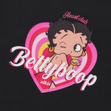 UL:KIN X BETTY BOOP LOVE POWER SEMI-CROP LONG SLEEVE T-SHIRT BLACK
