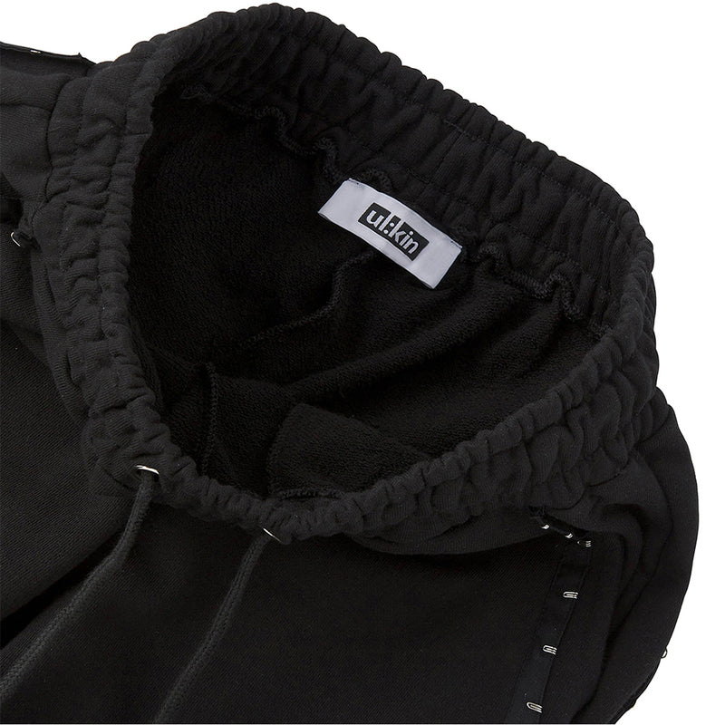 UL:KIN HOOK TAPE SWEATPANTS BLACK