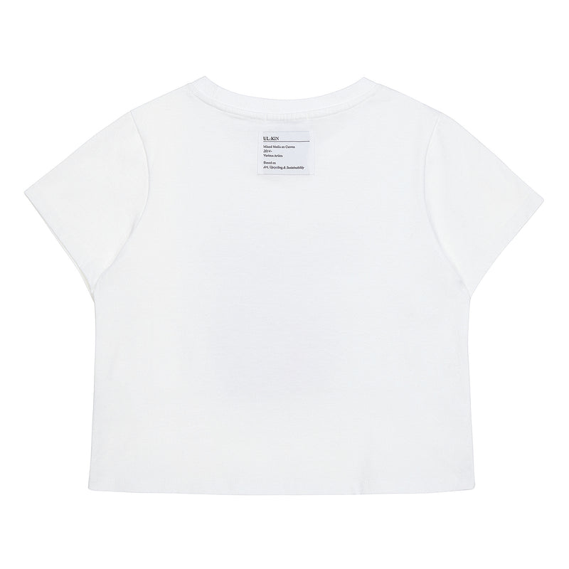 UL:KIN X BETTY BOOP BOOP LOVE SEMI-CROP T-SHIRT WHITE