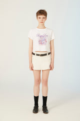 UL:KIN X BETTY BOOP BOOP LOVE SEMI-CROP T-SHIRT WHITE