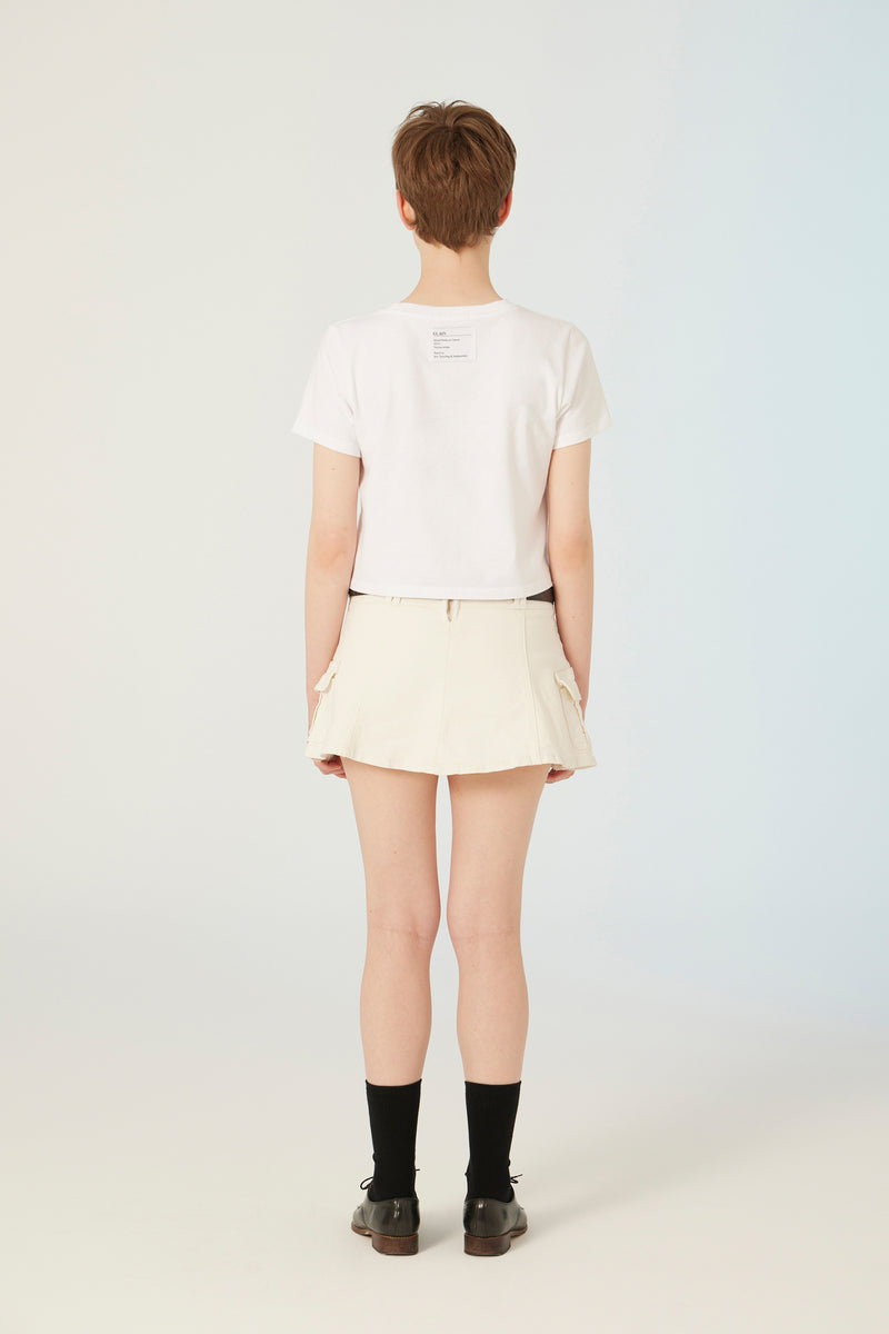 UL:KIN X BETTY BOOP BOOP LOVE SEMI-CROP T-SHIRT WHITE