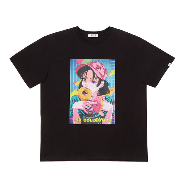 UL:KIN X TREE 13 ARTIST T-SHIRT DOUNT COUNTY BLACK