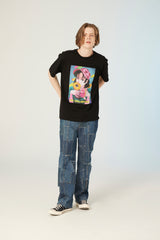 UL:KIN X TREE 13 ARTIST T-SHIRT DOUNT COUNTY BLACK