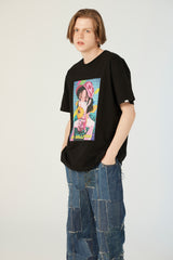 UL:KIN X TREE 13 ARTIST T-SHIRT DOUNT COUNTY BLACK